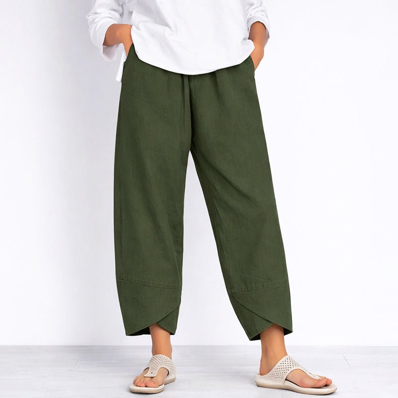 Linnen zomerbroek cropped Dames
