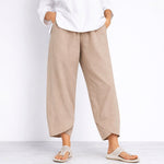 Linnen zomerbroek cropped Dames