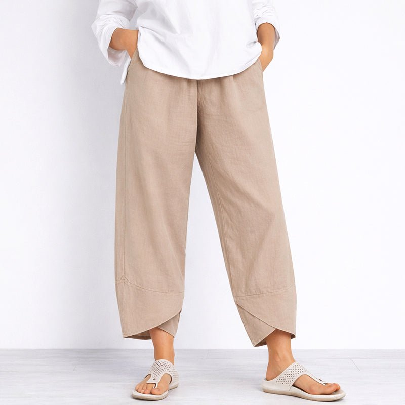 Linnen zomerbroek cropped Dames
