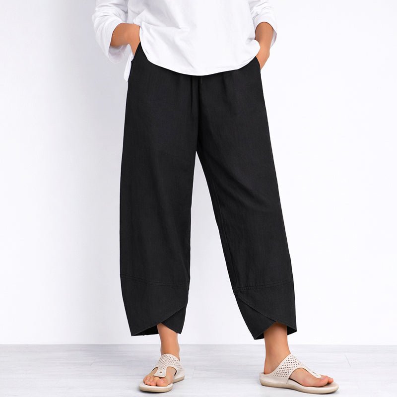 Linnen zomerbroek cropped Dames