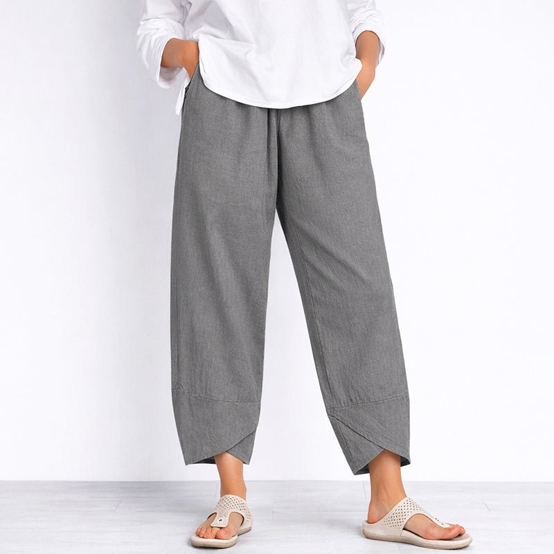 Linnen zomerbroek cropped Dames