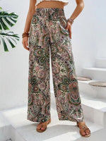Wijde Bohemian Broek met Paisley Print Dames