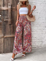 Wijde Bohemian Broek met Paisley Print Dames