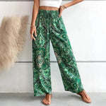 Wijde Bohemian Broek met Paisley Print Dames