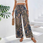 Wijde Bohemian Broek met Paisley Print Dames