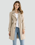 Tussenjas Dames Trenchcoat met Steekzakken
