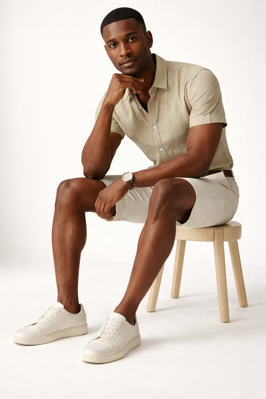 Linnen Chino Korte Broek Heren