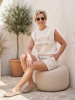 Gestreepte korte broek dames