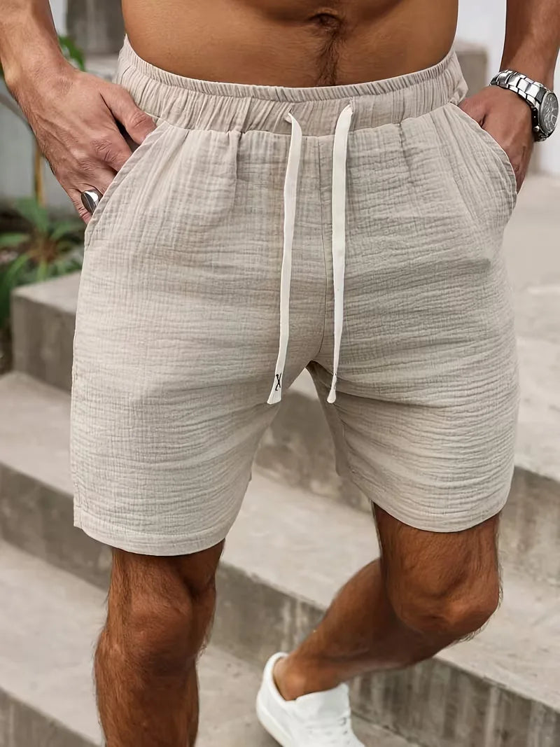 Korte zomer broek met elastische taille Heren