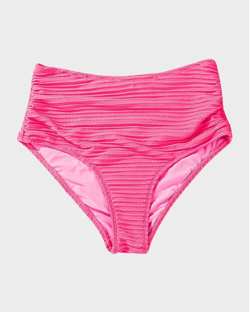Geribde Bikini Set met Hoge Taille Dames