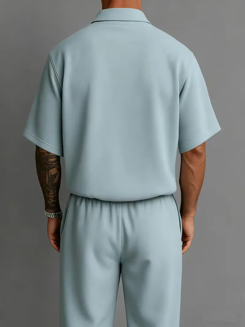 Heren set met V-hals en rechte broek