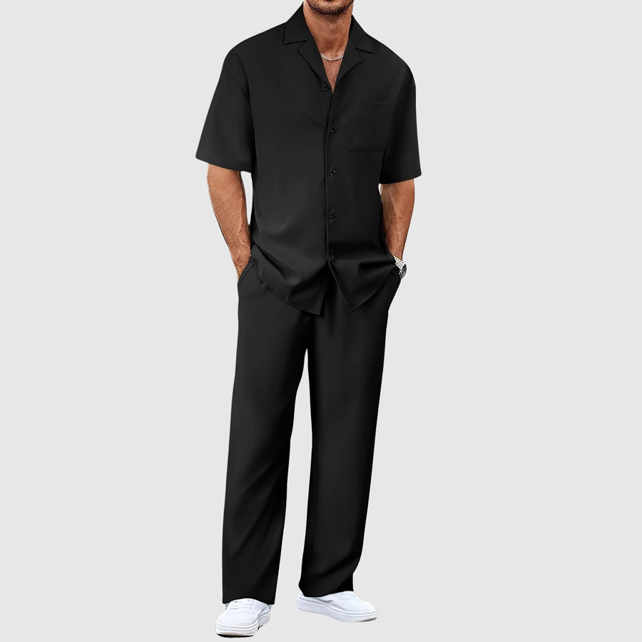 Tweedelige zomer set met lange broek Heren