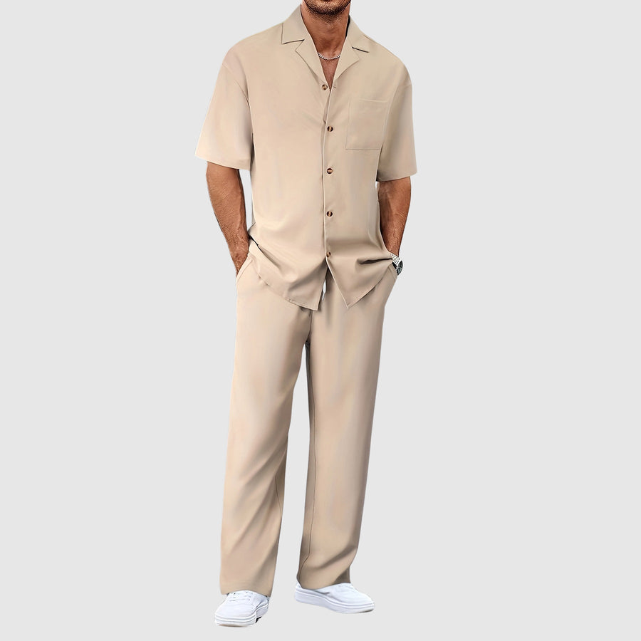 Tweedelige zomer set met lange broek Heren