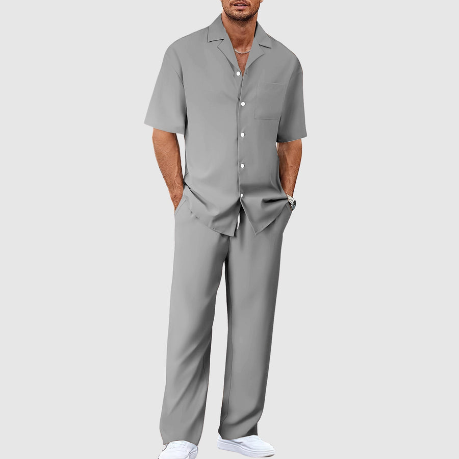 Tweedelige zomer set met lange broek Heren