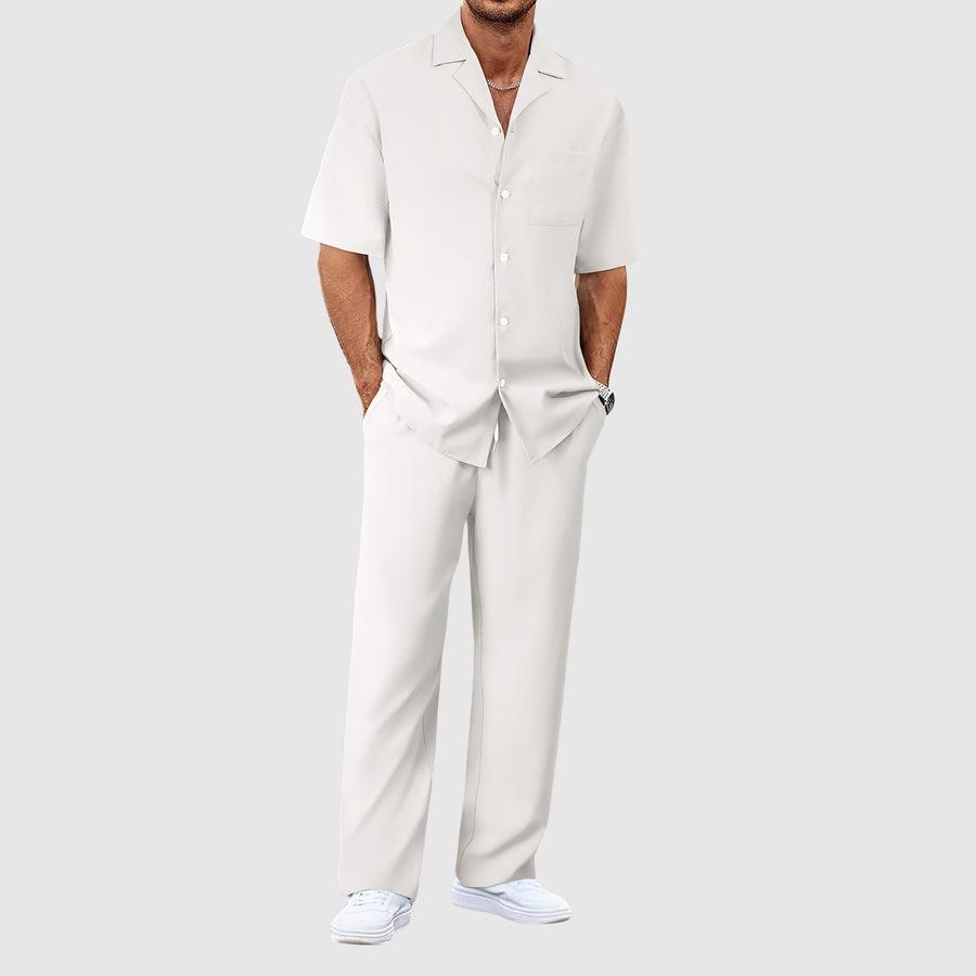 Tweedelige zomer set met lange broek Heren