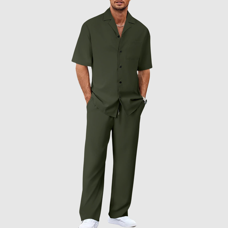 Tweedelige zomer set met lange broek Heren