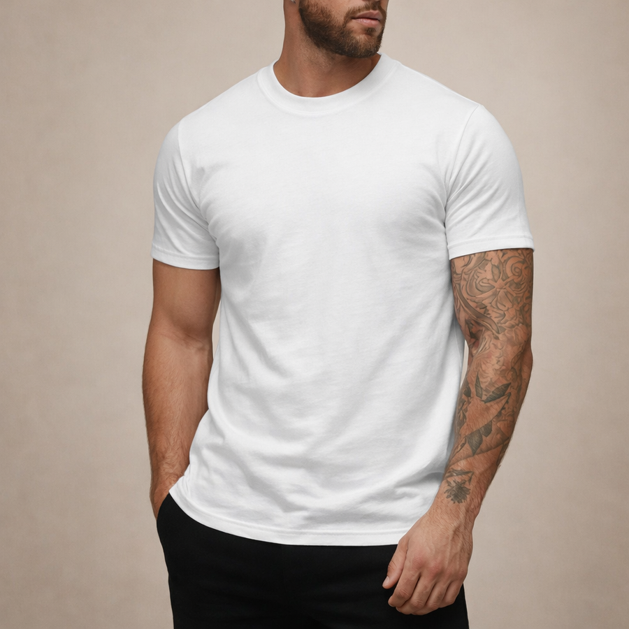 Slim fit T-shirt met ronde hals Heren