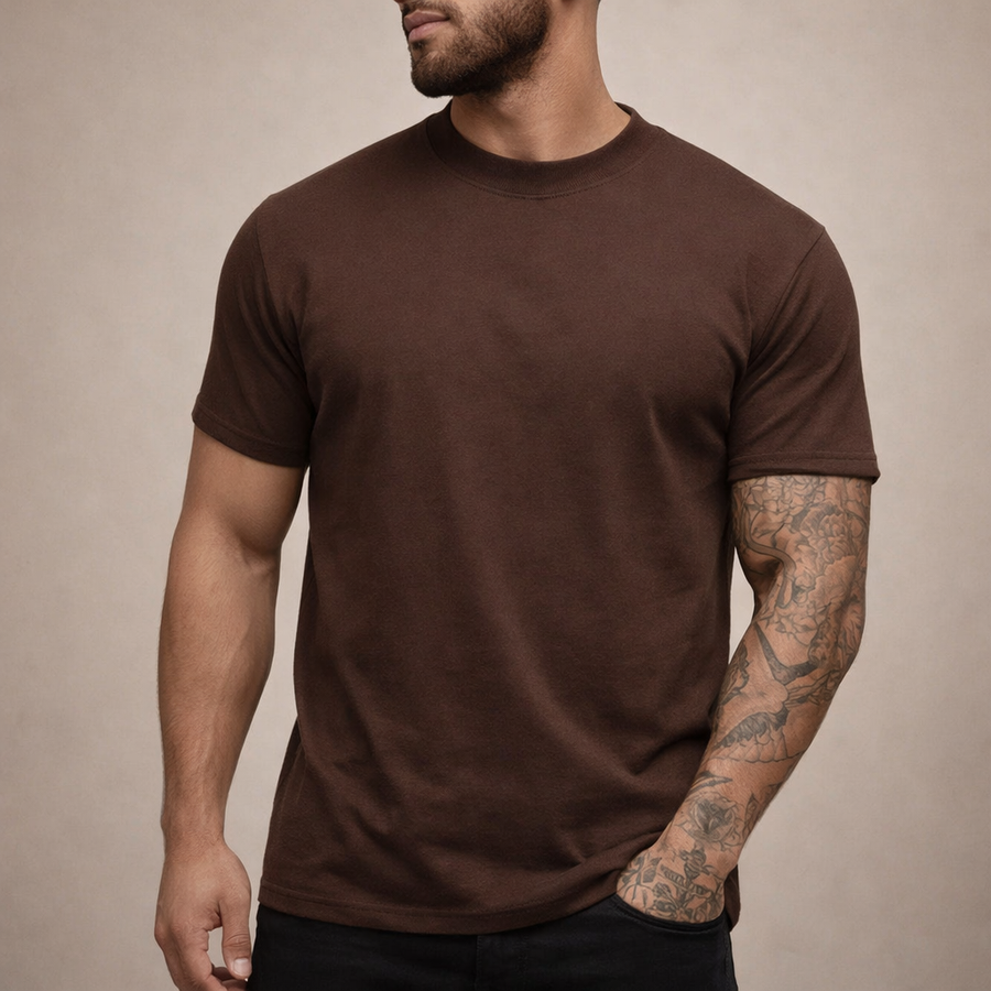 Slim fit T-shirt met ronde hals Heren
