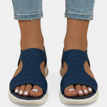 Slingback sandalen met gebreid bovenwerk Dames