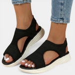 Slingback sandalen met gebreid bovenwerk Dames