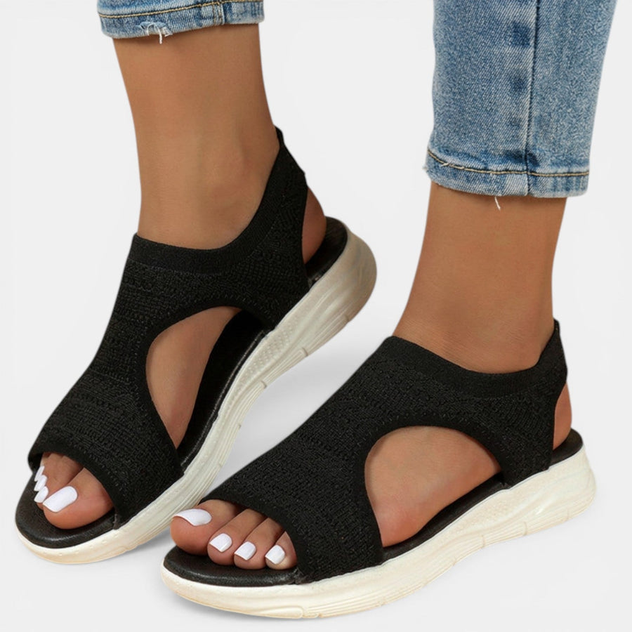 Slingback sandalen met gebreid bovenwerk Dames