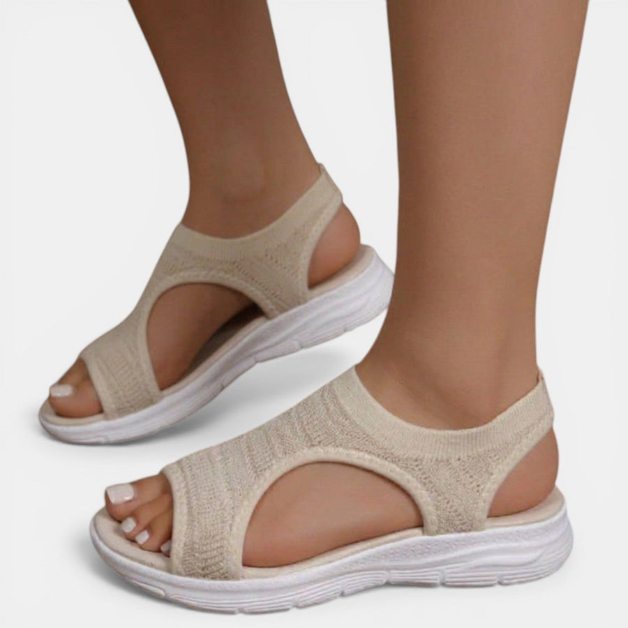 Slingback sandalen met gebreid bovenwerk Dames