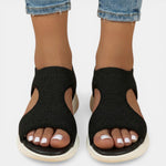 Slingback sandalen met gebreid bovenwerk Dames