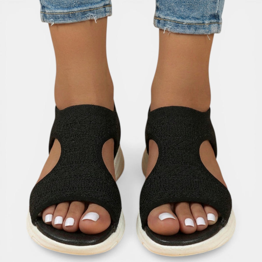 Slingback sandalen met gebreid bovenwerk Dames