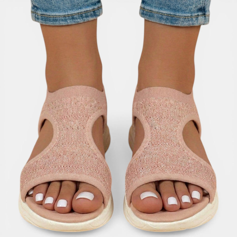 Slingback sandalen met gebreid bovenwerk Dames