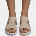 Slingback sandalen met gebreid bovenwerk Dames