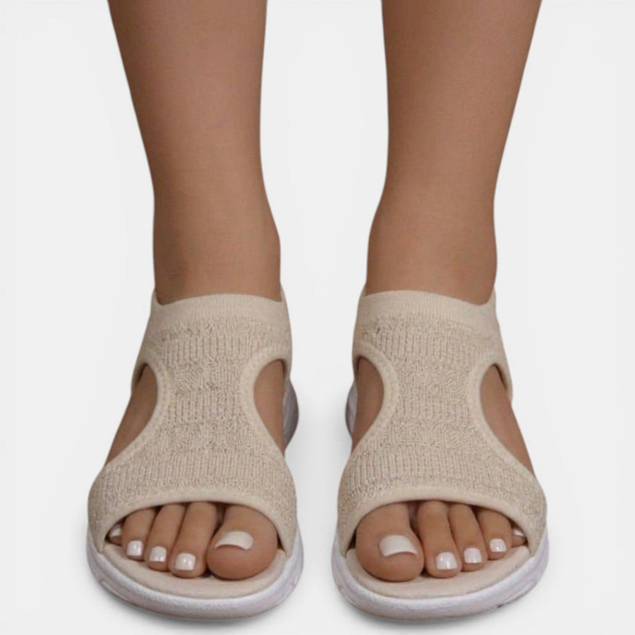 Slingback sandalen met gebreid bovenwerk Dames