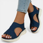 Slingback sandalen met gebreid bovenwerk Dames