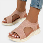 Slingback sandalen met gebreid bovenwerk Dames