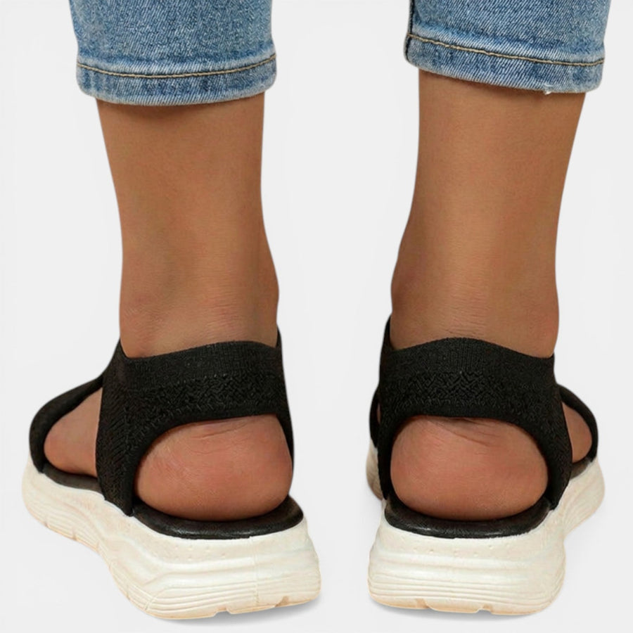 Slingback sandalen met gebreid bovenwerk Dames