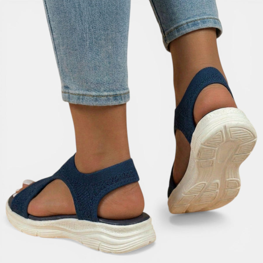 Slingback sandalen met gebreid bovenwerk Dames