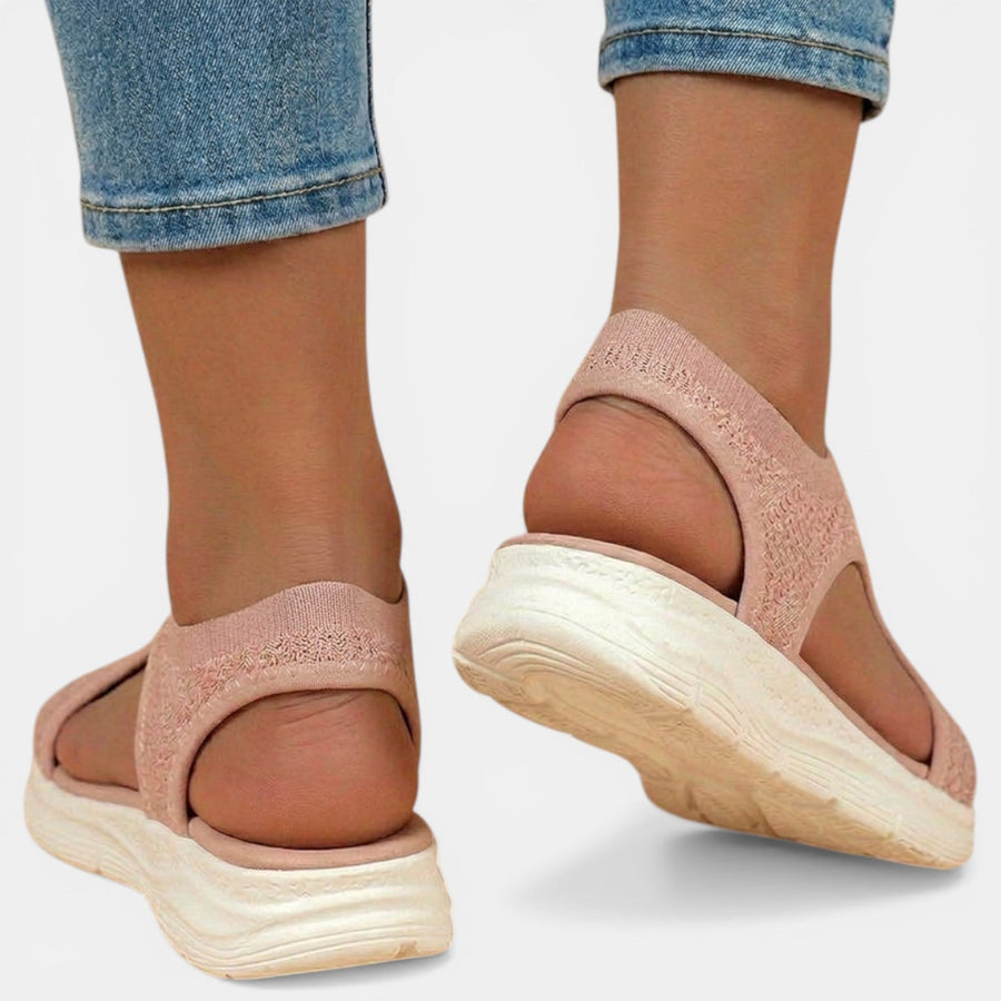 Slingback sandalen met gebreid bovenwerk Dames