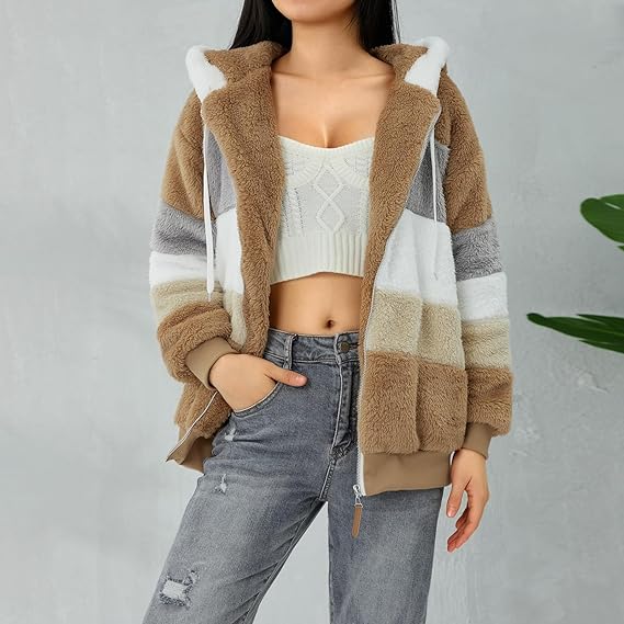 Teddy Vest Dames met Capuchon