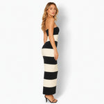 Bandeau Maxi Jurk met Strepen Dames