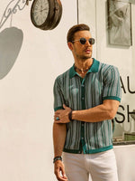 Gestreept poloshirt met korte mouwen Heren