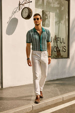 Gestreept poloshirt met korte mouwen Heren