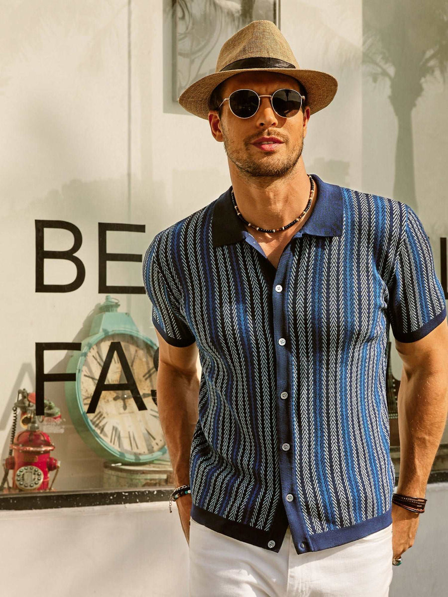 Gestreept poloshirt met korte mouwen Heren
