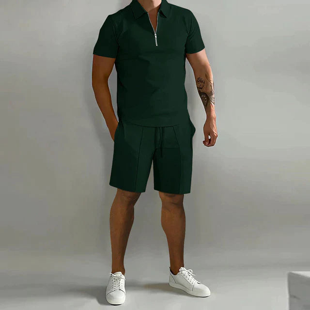 co-ord zomer set met polo en short Heren