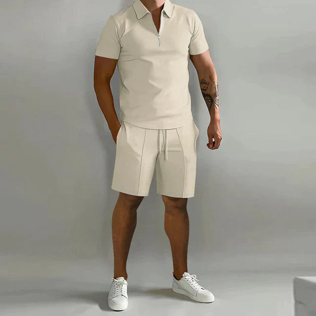 co-ord zomer set met polo en short Heren