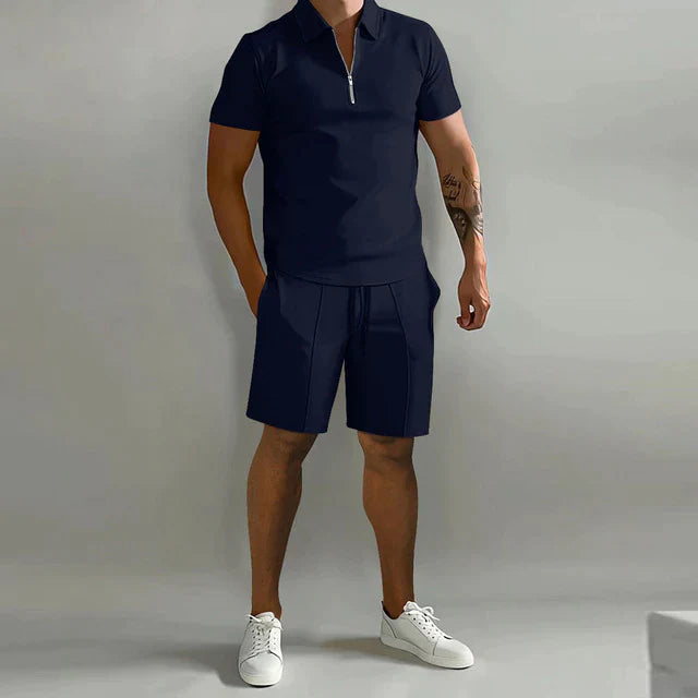 co-ord zomer set met polo en short Heren