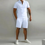 co-ord zomer set met polo en short Heren