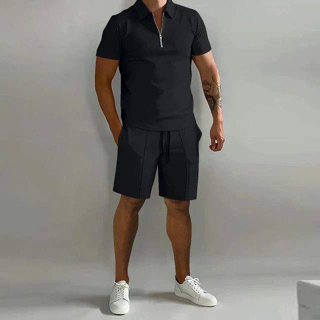 co-ord zomer set met polo en short Heren