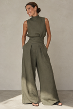 Mouwloze jumpsuit met wijde pijpen Dames