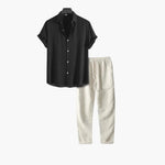Tweedelige zomer set met overhemd en lange broek Heren