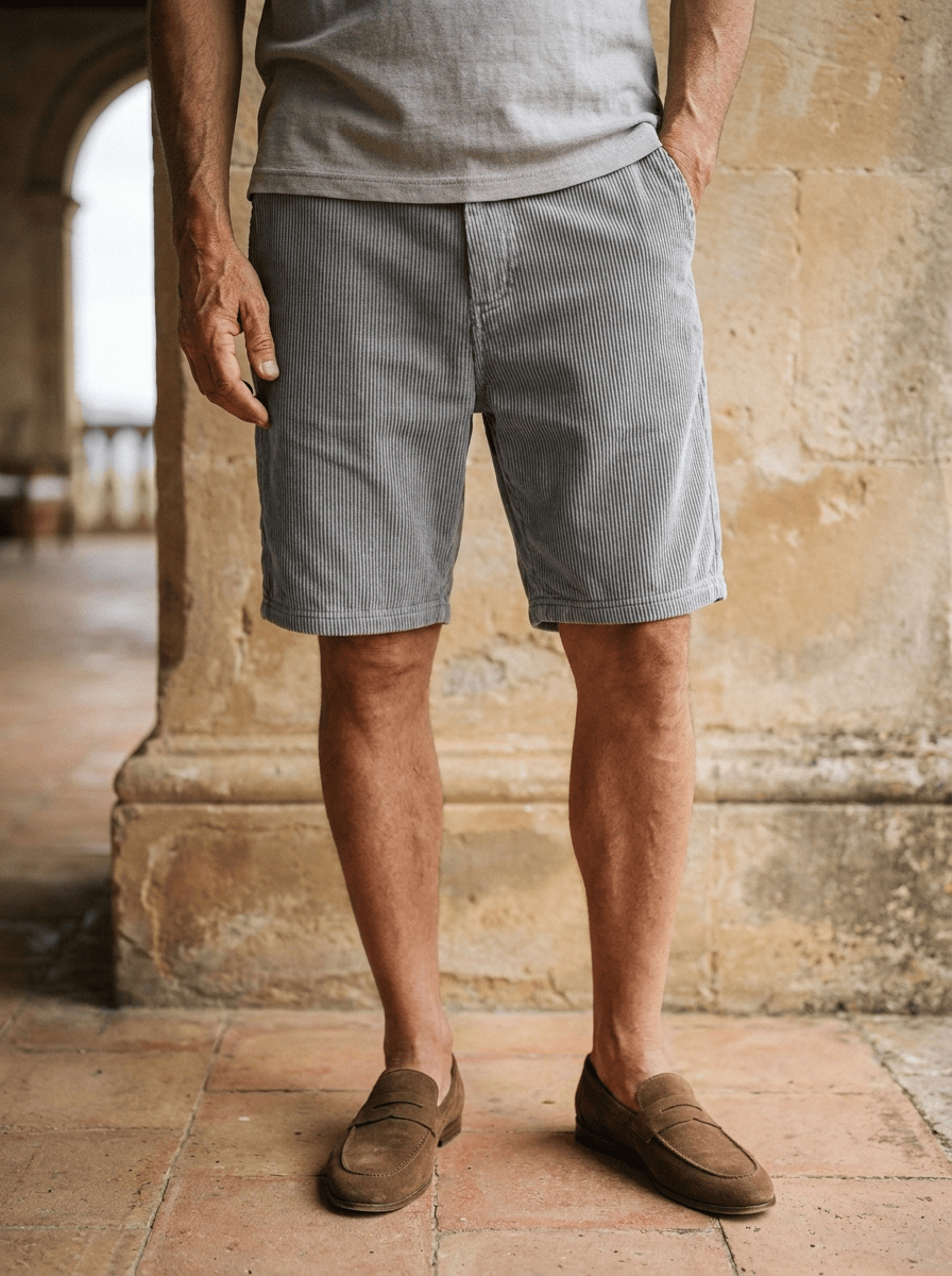 Zomer corduroy korte broek elastische taille Heren