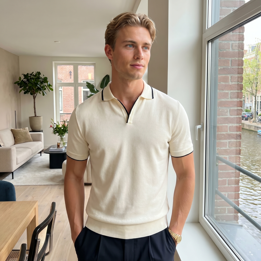 Polo met Contrastkraag Heren